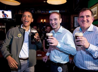 Henry Healy with publican Ollie Hayes and President Obama last year