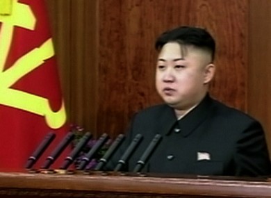 Kim Jong-un, seen here making a televised New Year's address, marks his birthday today. He was born in either 1982, 1983 or 1984.