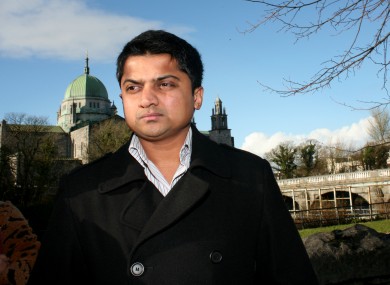 Praveen Halappanavar at the preliminary inquest into the death of his wife last month.