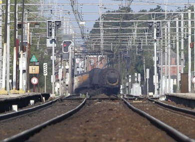 The derailed train