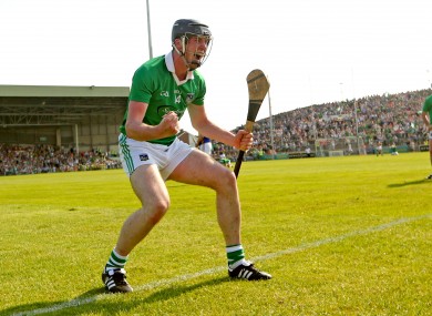 Limerick's Declan Hannon celebrates at the final whistle.