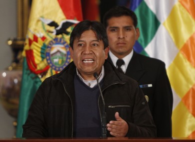 Bolivia's Foreign Minister David Choquehuanca