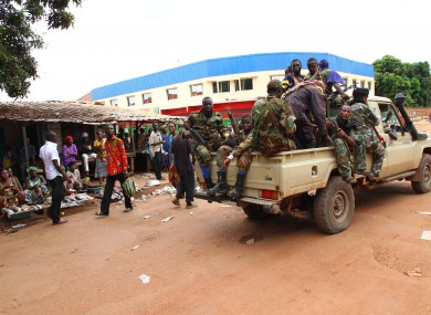 Rebel soldiers at the central market in Bangui, the capital of the Central African Republic, earlier this year.