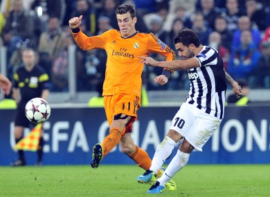 Gareth Bale and Carlos Tevez during the meeting of Real Madrid and Juventus in midweek.