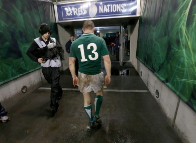 Brian O'Driscoll will soon head down the tunnel in a green jersey for the last time.