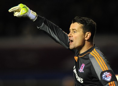 Given in action for Middlesbrough.