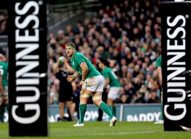 Ireland's Jamie Heaslip pictured during the Guinness Series match against New Zealand.