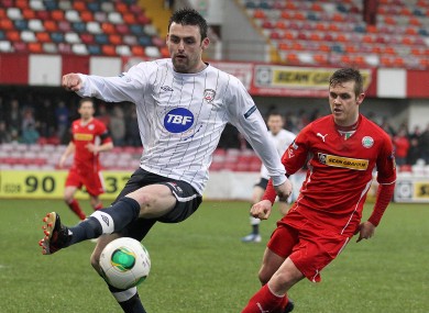 Eoin Bradley in action recently for Coleraine.