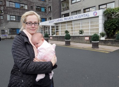 Juliet Ward-O'Connell with her 10-week-old daughter Celeste who was born at Mount Carmel Private Hosptial in Dublin.