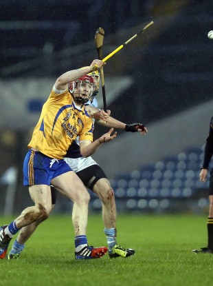 Joe Canning of Portumna with David Breen of Na Piarsaigh.