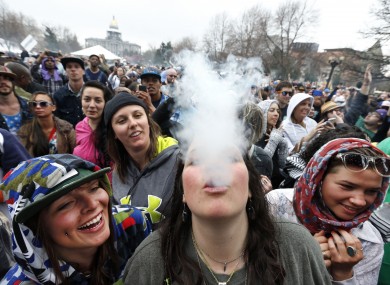 Festivalgoers at the 4/20 celebration in Denver