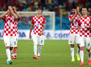 The Croatian players after elimination.